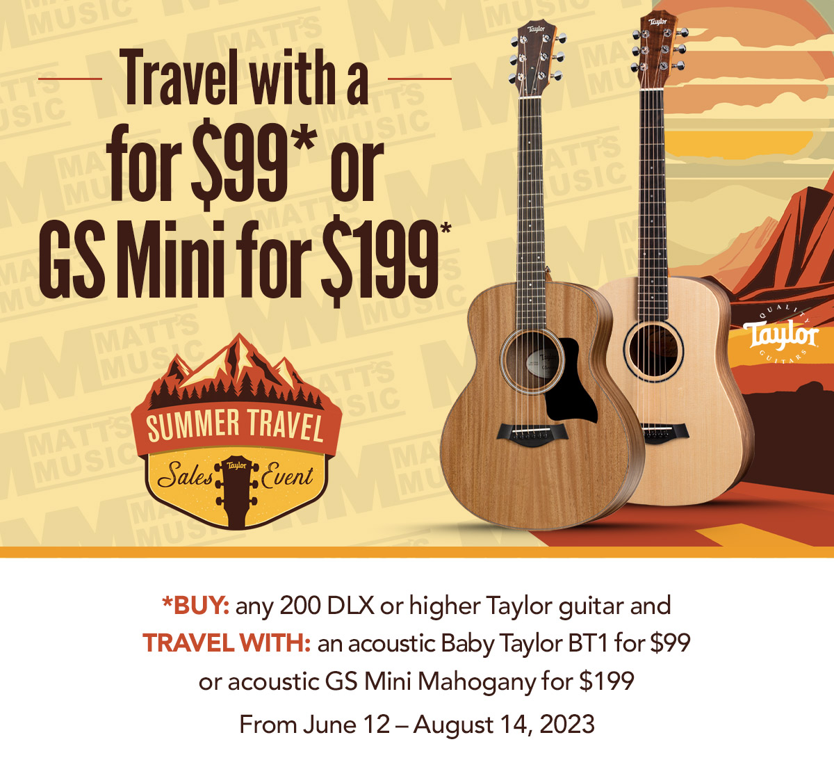 Matts Music Summer Travel Sale