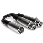 Hosa Y Cable, Dual XLR3F to XLR3M, 6 in