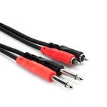 Hosa Stereo Interconnect, Dual 1/4 in TS to Dual RCA, 3 m