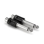 Hosa Adaptors, RCA to 1/4 in TS, 2 pc