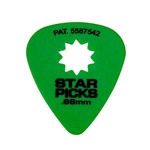 Everly Star Picks, .88mm, Green, 12 Pack