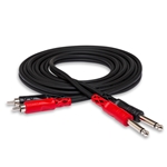 Hosa Stereo Interconnect, Dual 1/4 in TS to Dual RCA, 2 m