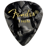 Fender 351 Premium Picks, Thin, Black Moto, 12 Pack