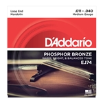D'Addario EJ74 Phosphor Bronze Mandolin Strings Medium