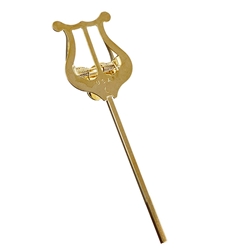 APM Trumpet Lyre, Straight Stem, Brass