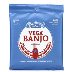 Martin Vega Banjo Strings 730, 5-String, Medium