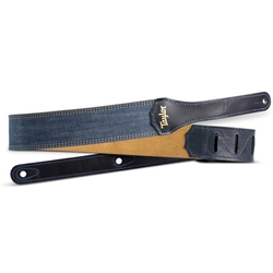 Taylor Blue Denim Strap, Gold Logo, 2"