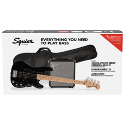 Squier Affinity Series Precision Bass PJ Pack, Black