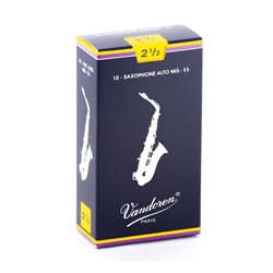 Vandoren SR2125 Traditional Alto Saxophone Reeds #2.5, Box of 10