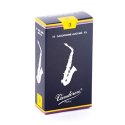 Vandoren Traditional Alto Saxophone Reeds #3, Box of 10