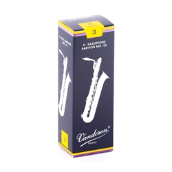 Vandoren Traditional Bari Saxophone Reeds #3, Box of 5