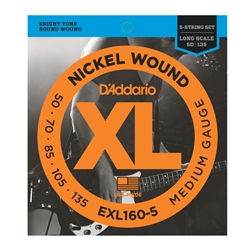 D'Addario EXL160-5 5-String Nickel Wound Bass Guitar Strings