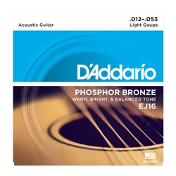 D'Addario EJ16 Phosphor Bronze Acoustic Guitar Strings Light
