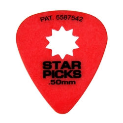 Everly Star Picks, .50mm, Red, 12 Pack