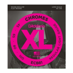 D'Addario ECB81 Chromes Bass Guitar Strings, Light, Long Scale