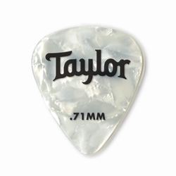 Taylor Celluloid 351 Picks, White Pearl, .71mm,12 Pack