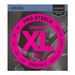 D'Addario EPS170-5 5-String ProSteels Bass Guitar Strings